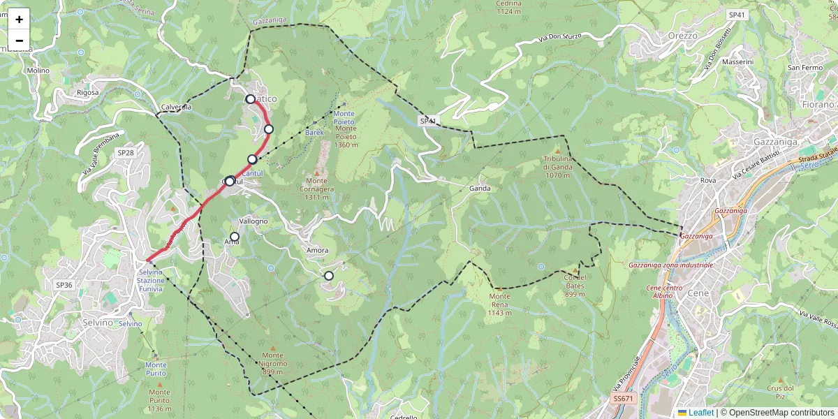 Mappa dettagliata del trasporto pubblico a Aviatico con linee autobus, tram e collegamenti
