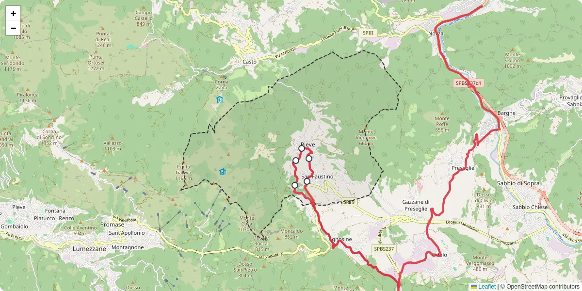 Mappa dettagliata del trasporto pubblico a Bione con linee autobus, tram e collegamenti