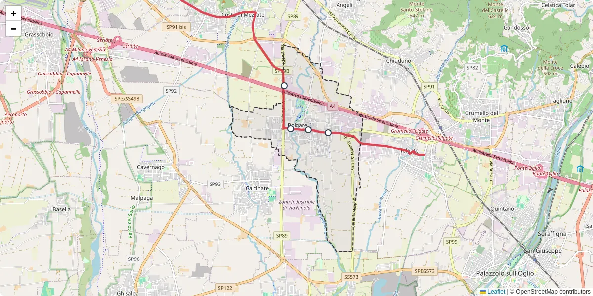 Mappa dettagliata del trasporto pubblico a Bolgare con linee autobus, tram e collegamenti