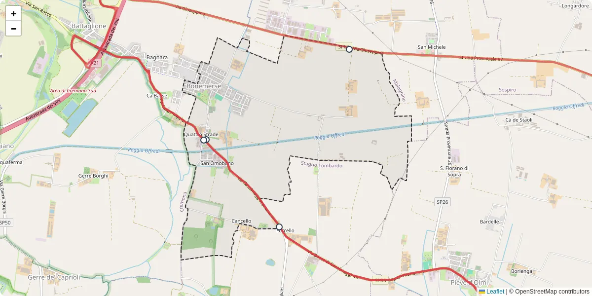 Mappa dettagliata del trasporto pubblico a Bonemerse con linee autobus, tram e collegamenti