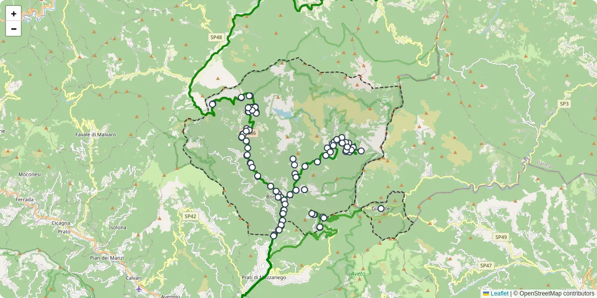 Mappa dettagliata del trasporto pubblico a Borzonasca con linee autobus, tram e collegamenti