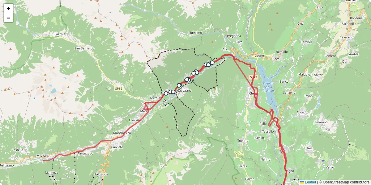 Mappa dettagliata del trasporto pubblico a Caldes con linee autobus, tram e collegamenti