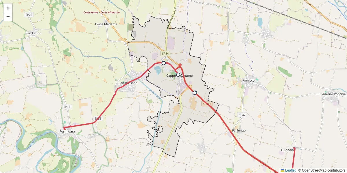 Mappa dettagliata del trasporto pubblico a Cappella Cantone con linee autobus, tram e collegamenti