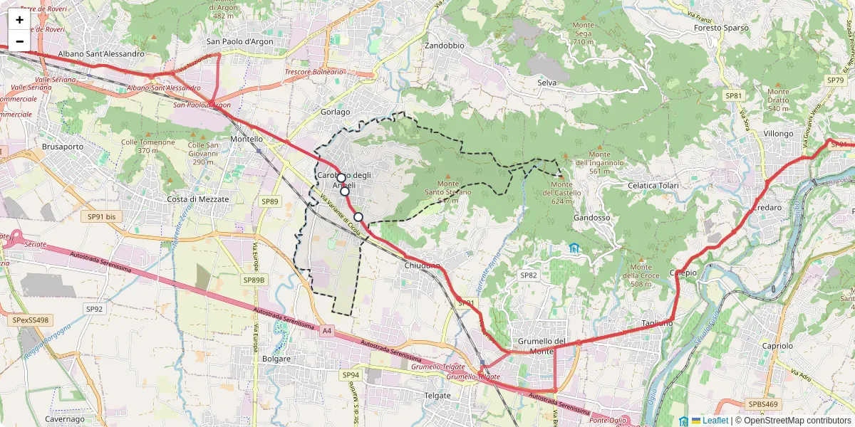 Mappa dettagliata del trasporto pubblico a Carobbio degli Angeli con linee autobus, tram e collegamenti