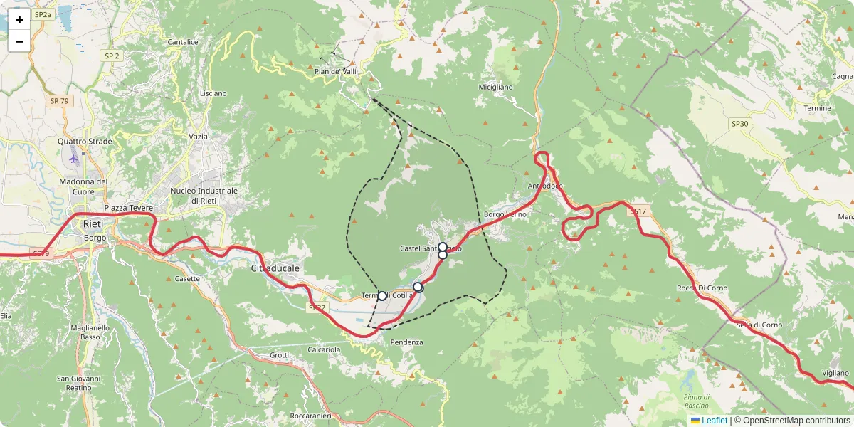 Mappa dettagliata del trasporto pubblico a Castel Sant'Angelo con linee autobus, tram e collegamenti