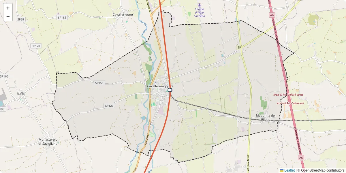 Mappa dettagliata del trasporto pubblico a Cavallermaggiore con linee autobus, tram e collegamenti