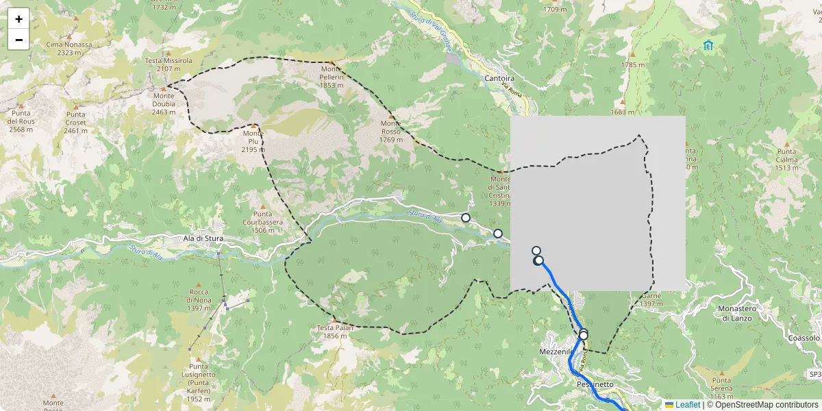 Mappa dettagliata del trasporto pubblico a Ceres con linee autobus, tram e collegamenti
