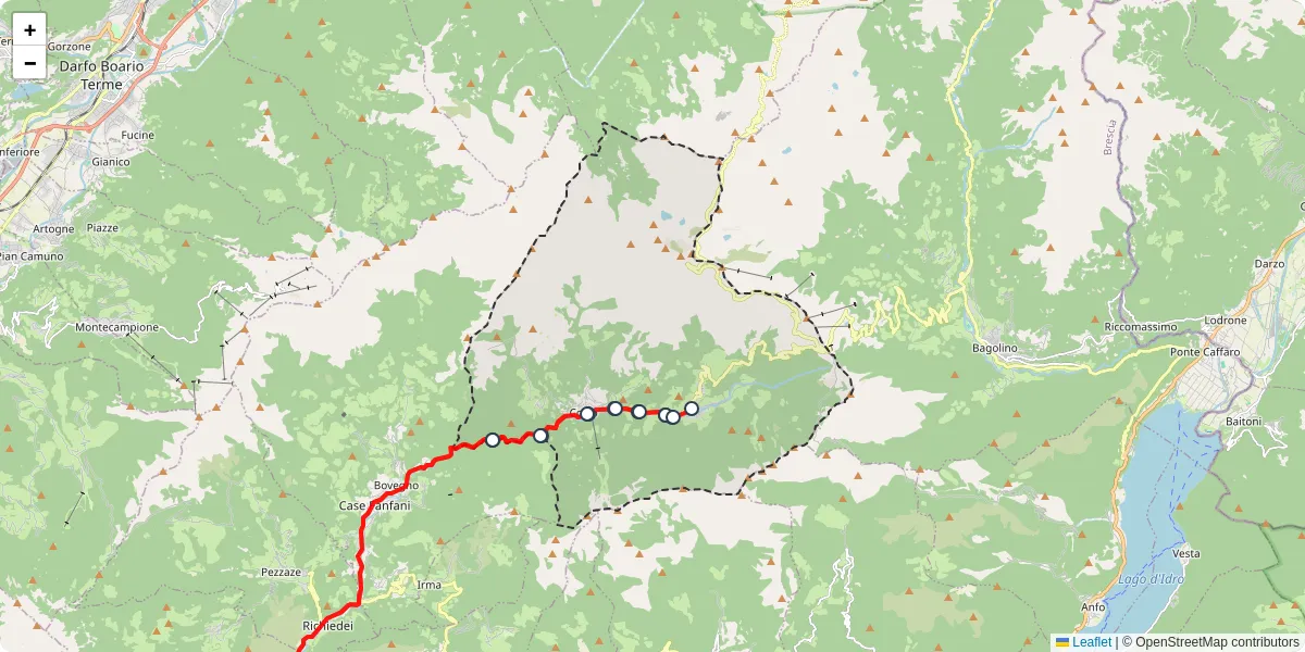 Mappa dettagliata del trasporto pubblico a Collio con linee autobus, tram e collegamenti