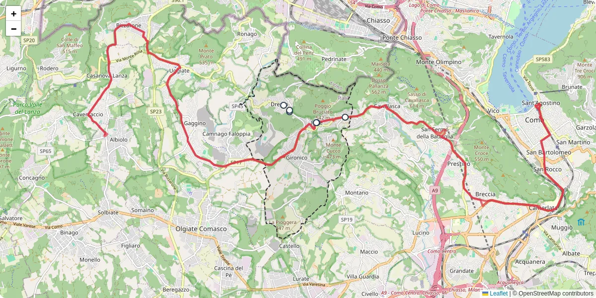 Mappa dettagliata del trasporto pubblico a Colverde con linee autobus, tram e collegamenti