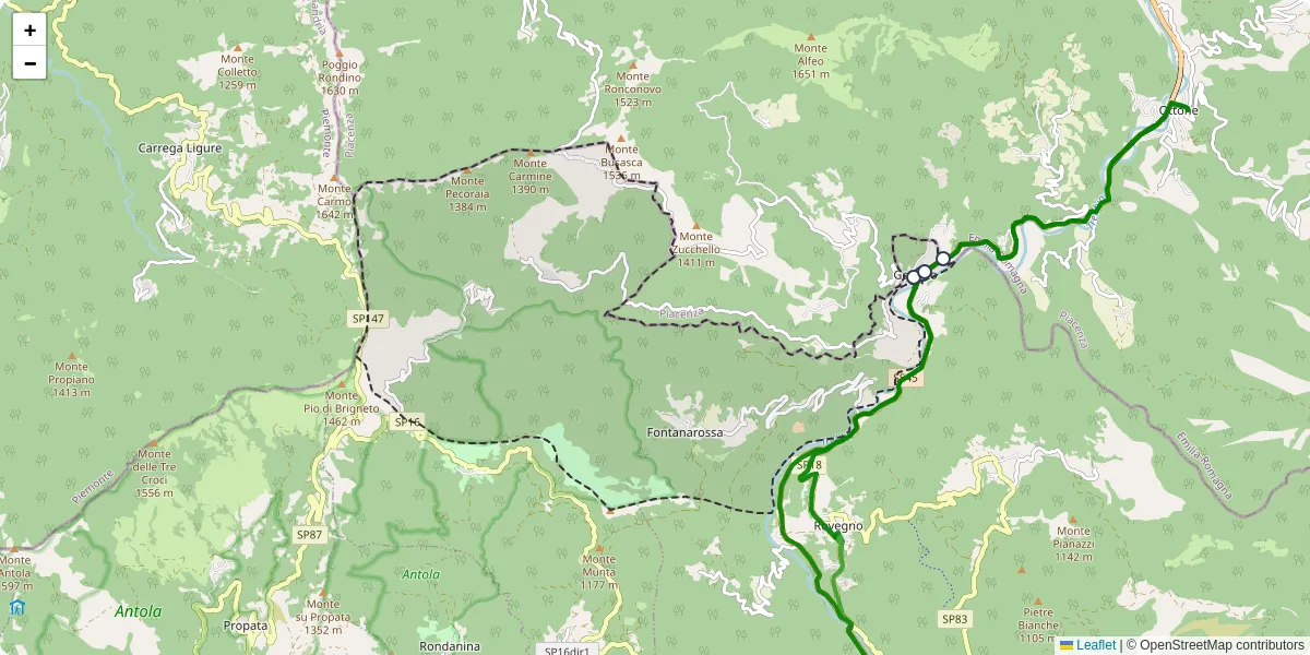 Mappa dettagliata del trasporto pubblico a Gorreto con linee autobus, tram e collegamenti