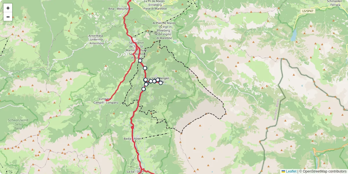 Mappa dettagliata del trasporto pubblico a La Val - Wengen - La Valle con linee autobus, tram e collegamenti