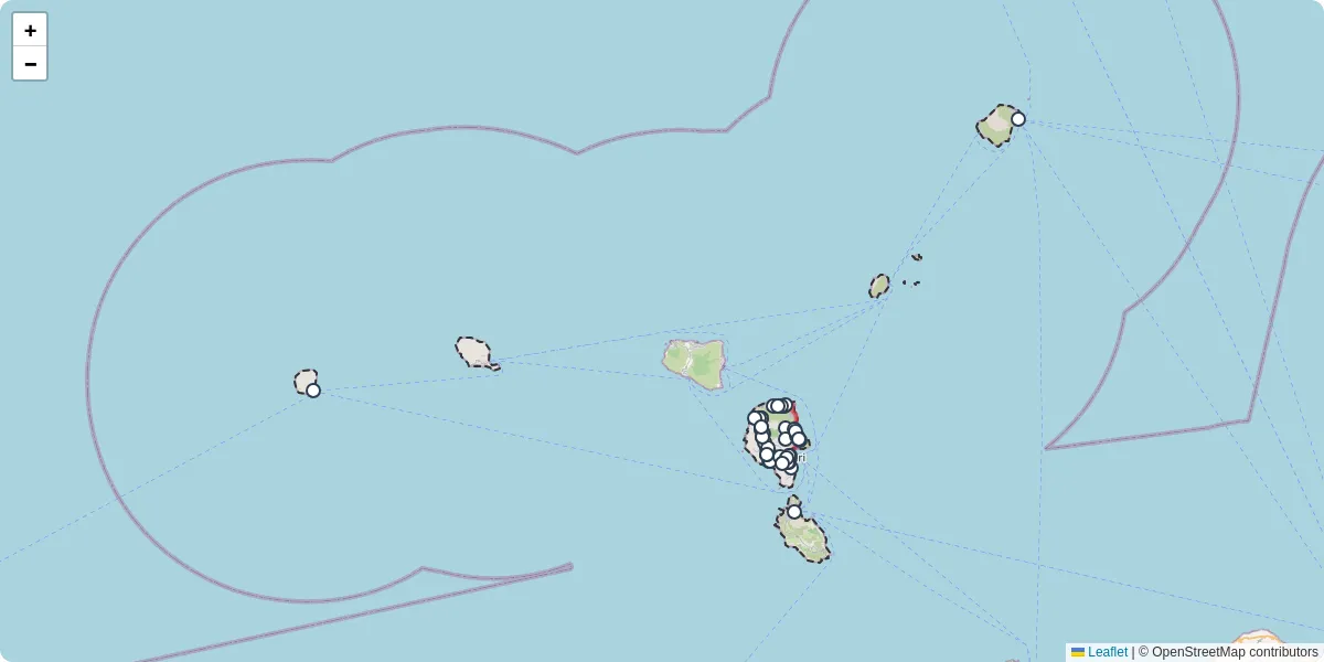 Mappa dettagliata del trasporto pubblico a Lipari con linee autobus, tram e collegamenti