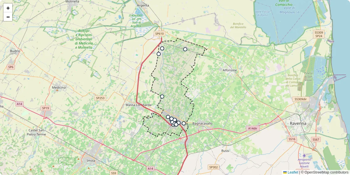 Mappa dettagliata del trasporto pubblico a Lugo con linee autobus, tram e collegamenti