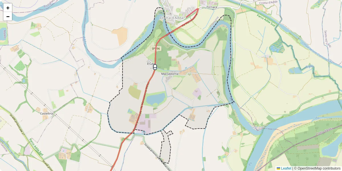 Mappa dettagliata del trasporto pubblico a Maccastorna con linee autobus, tram e collegamenti