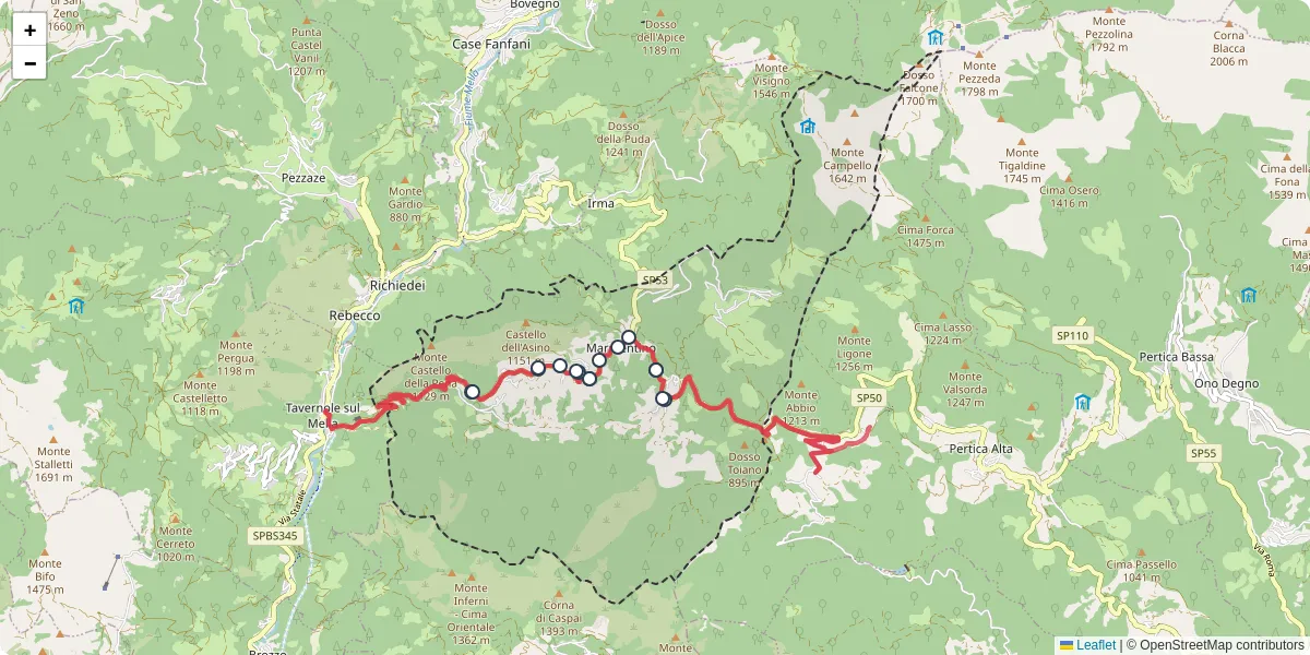 Mappa dettagliata del trasporto pubblico a Marmentino con linee autobus, tram e collegamenti