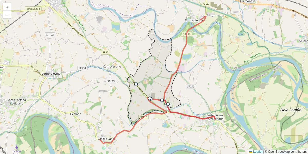Mappa dettagliata del trasporto pubblico a Meleti con linee autobus, tram e collegamenti