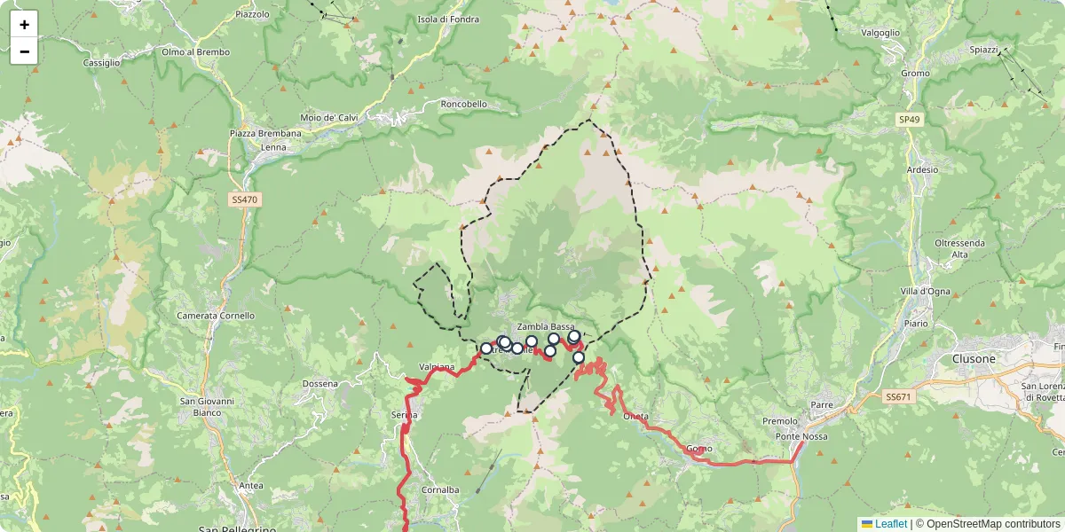 Mappa dettagliata del trasporto pubblico a Oltre il Colle con linee autobus, tram e collegamenti