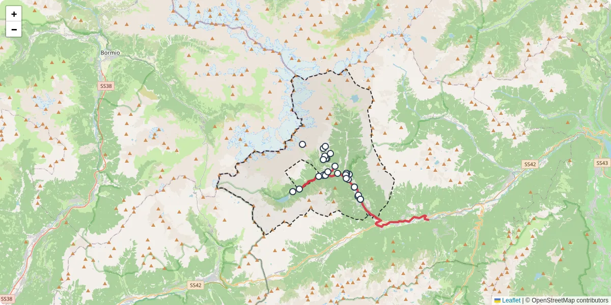 Mappa dettagliata del trasporto pubblico a Peio con linee autobus, tram e collegamenti
