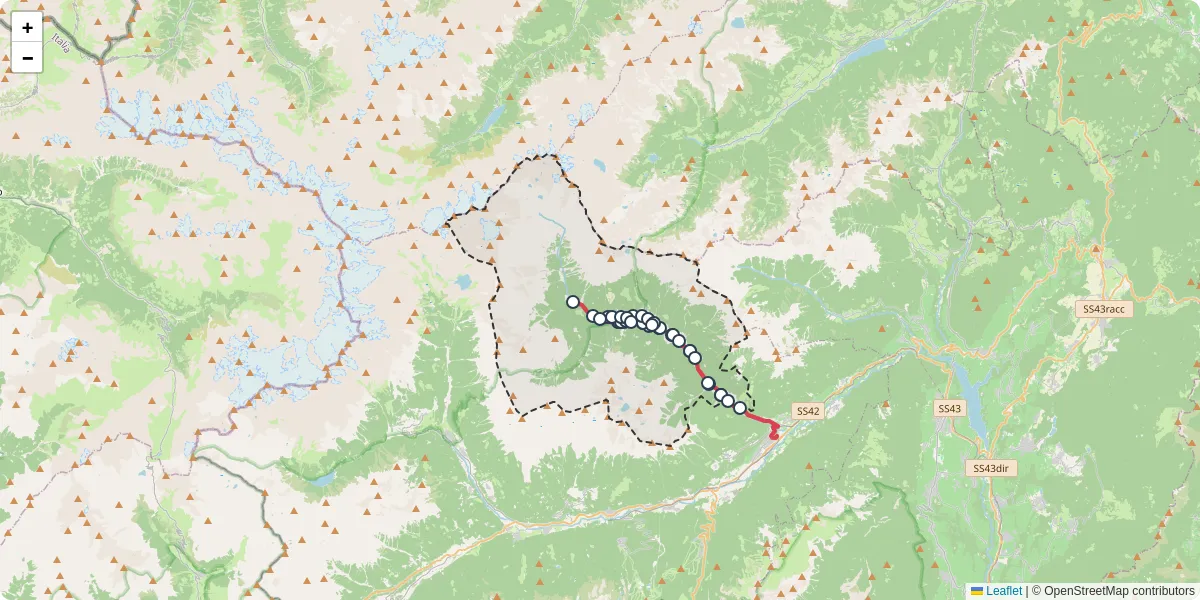 Mappa dettagliata del trasporto pubblico a Rabbi con linee autobus, tram e collegamenti