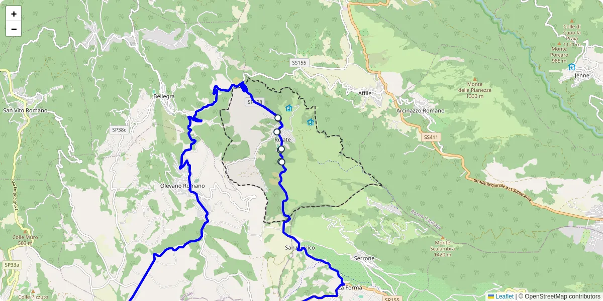 Mappa dettagliata del trasporto pubblico a Roiate con linee autobus, tram e collegamenti