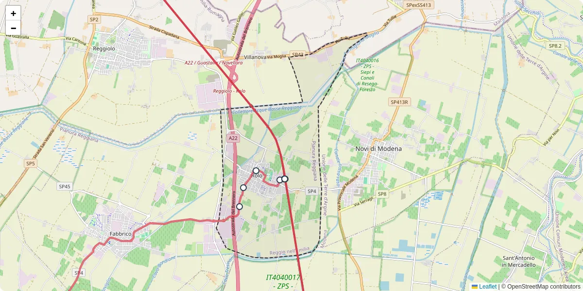 Mappa dettagliata del trasporto pubblico a Rolo con linee autobus, tram e collegamenti