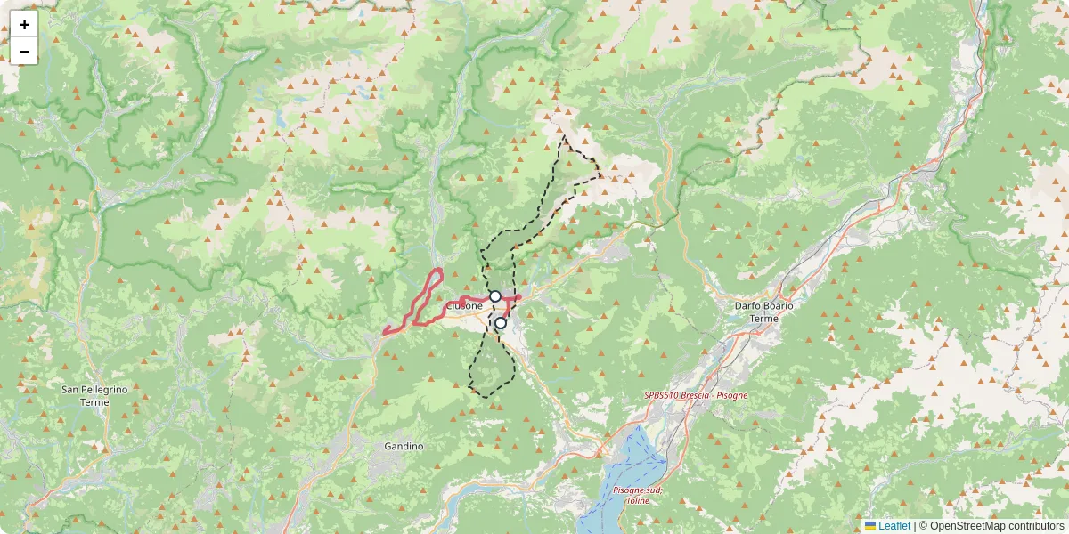 Mappa dettagliata del trasporto pubblico a Rovetta con linee autobus, tram e collegamenti