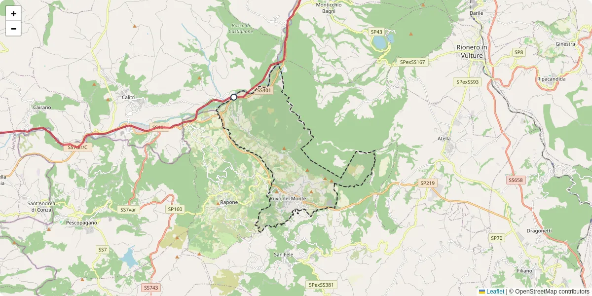 Mappa dettagliata del trasporto pubblico a Ruvo del Monte con linee autobus, tram e collegamenti