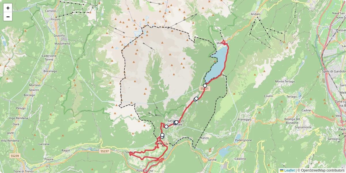 Mappa dettagliata del trasporto pubblico a San Lorenzo Dorsino con linee autobus, tram e collegamenti