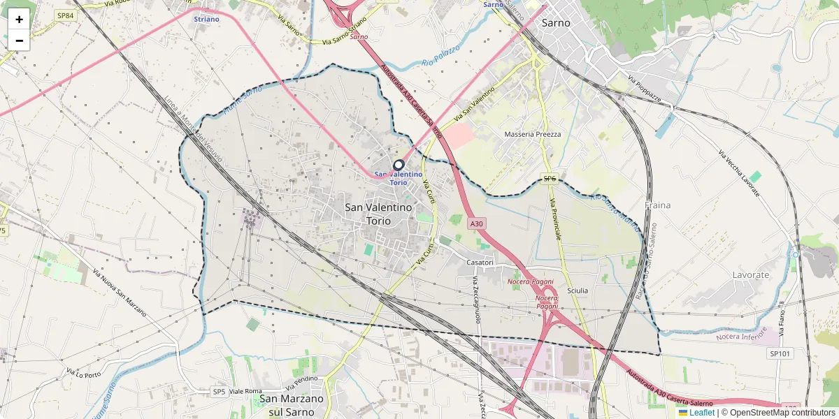 Mappa dettagliata del trasporto pubblico a San Valentino Torio con linee autobus, tram e collegamenti