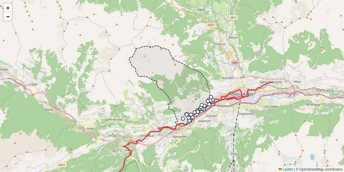 Mappa dettagliata del trasporto pubblico a Sarre con linee autobus, tram e collegamenti