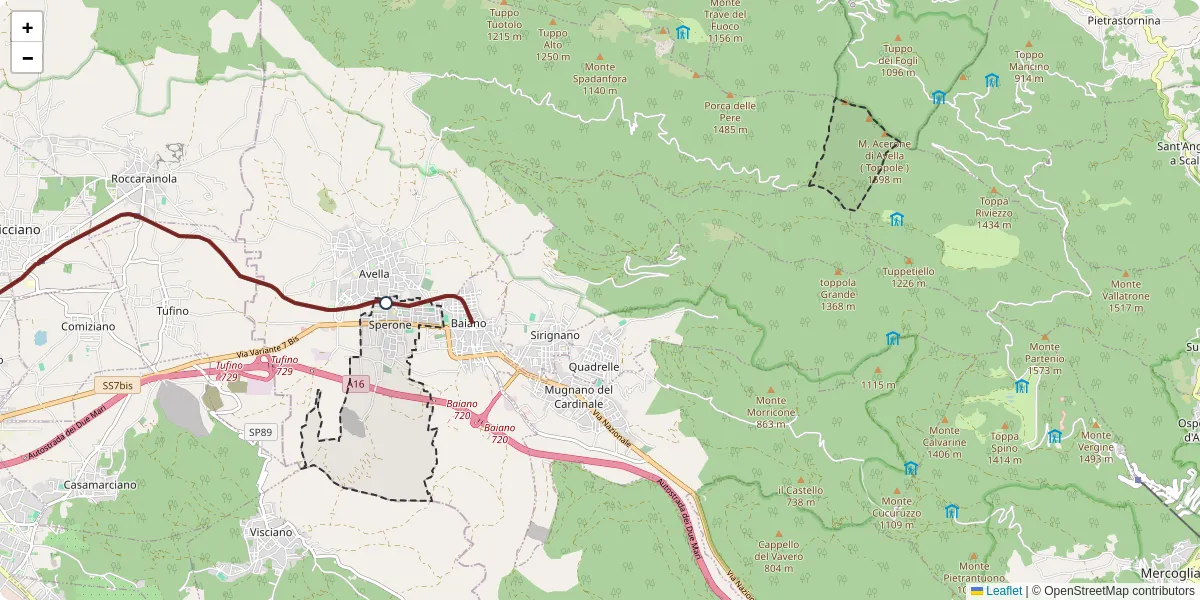 Mappa dettagliata del trasporto pubblico a Sperone con linee autobus, tram e collegamenti