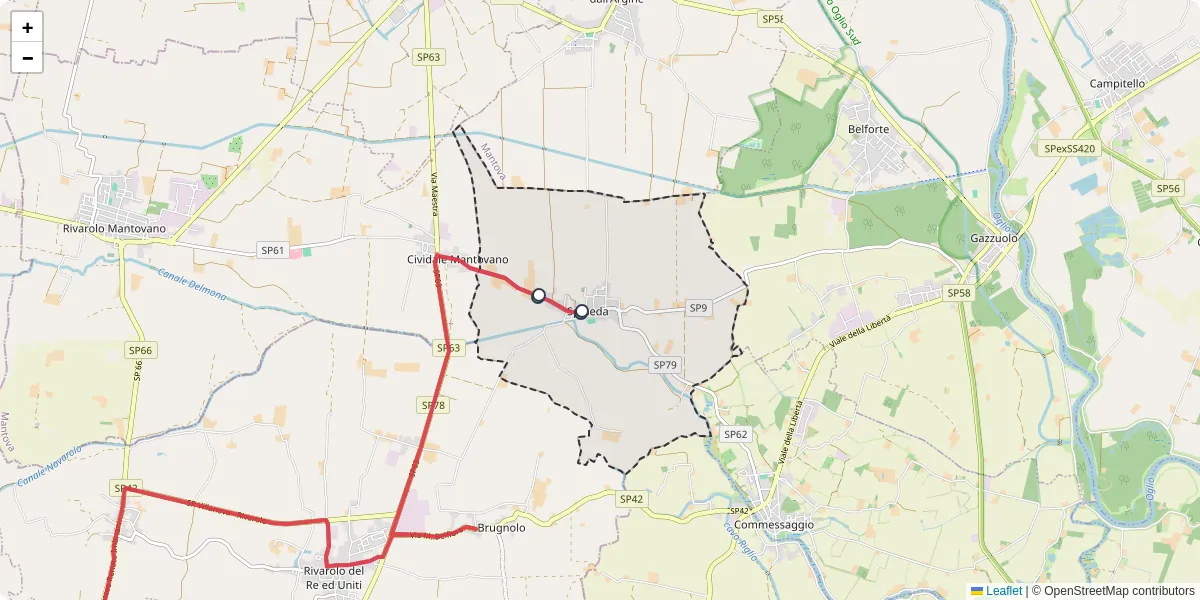 Mappa dettagliata del trasporto pubblico a Spineda con linee autobus, tram e collegamenti