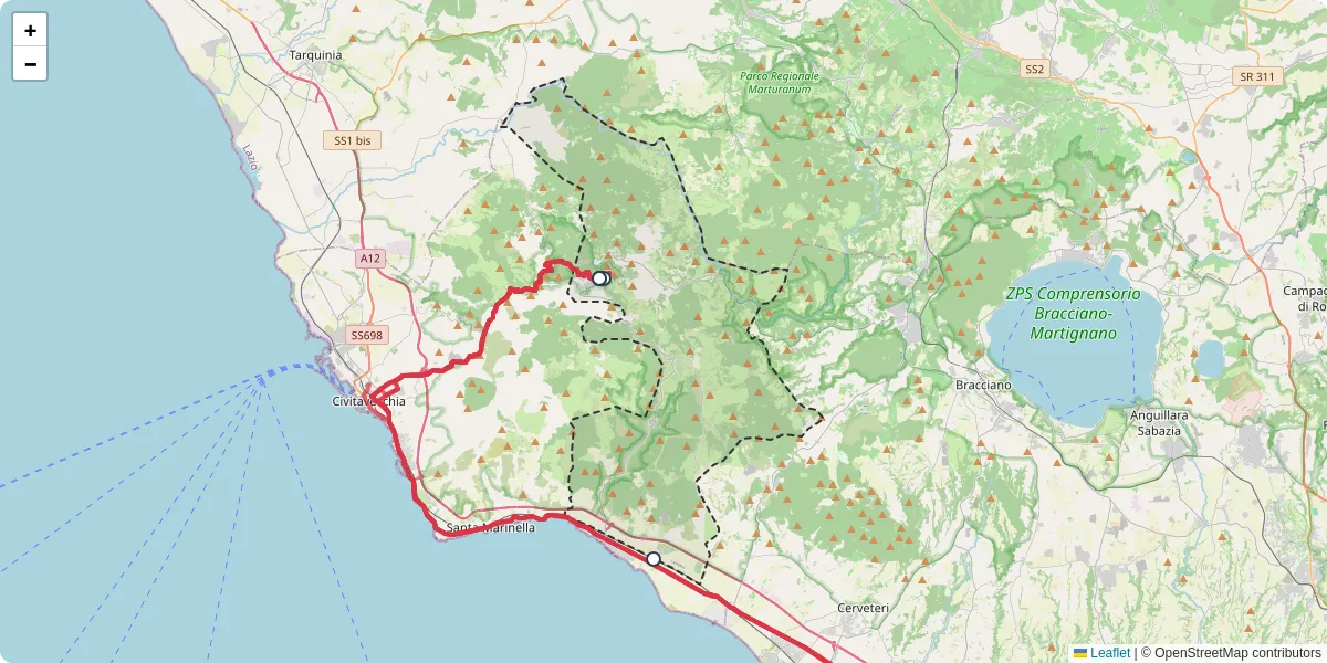 Mappa dettagliata del trasporto pubblico a Tolfa con linee autobus, tram e collegamenti