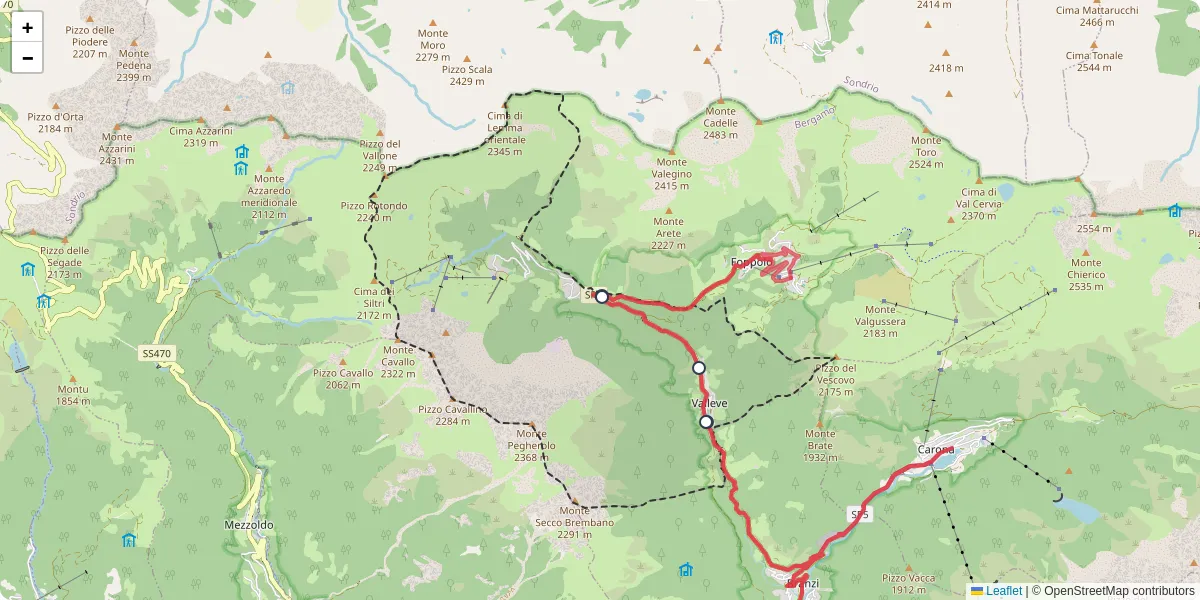 Mappa dettagliata del trasporto pubblico a Valleve con linee autobus, tram e collegamenti