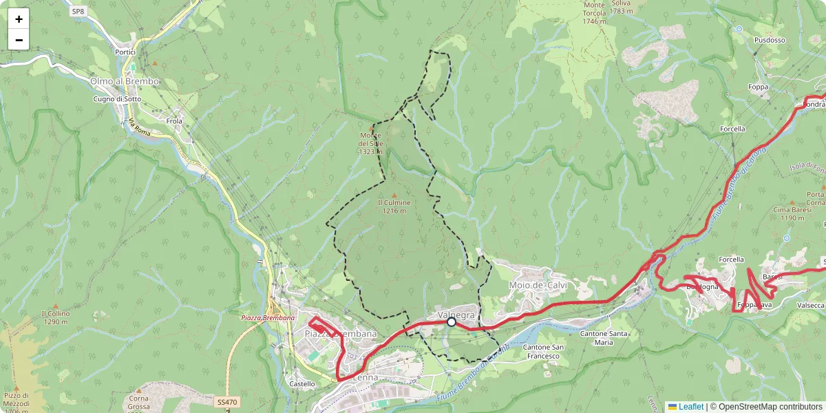 Mappa dettagliata del trasporto pubblico a Valnegra con linee autobus, tram e collegamenti