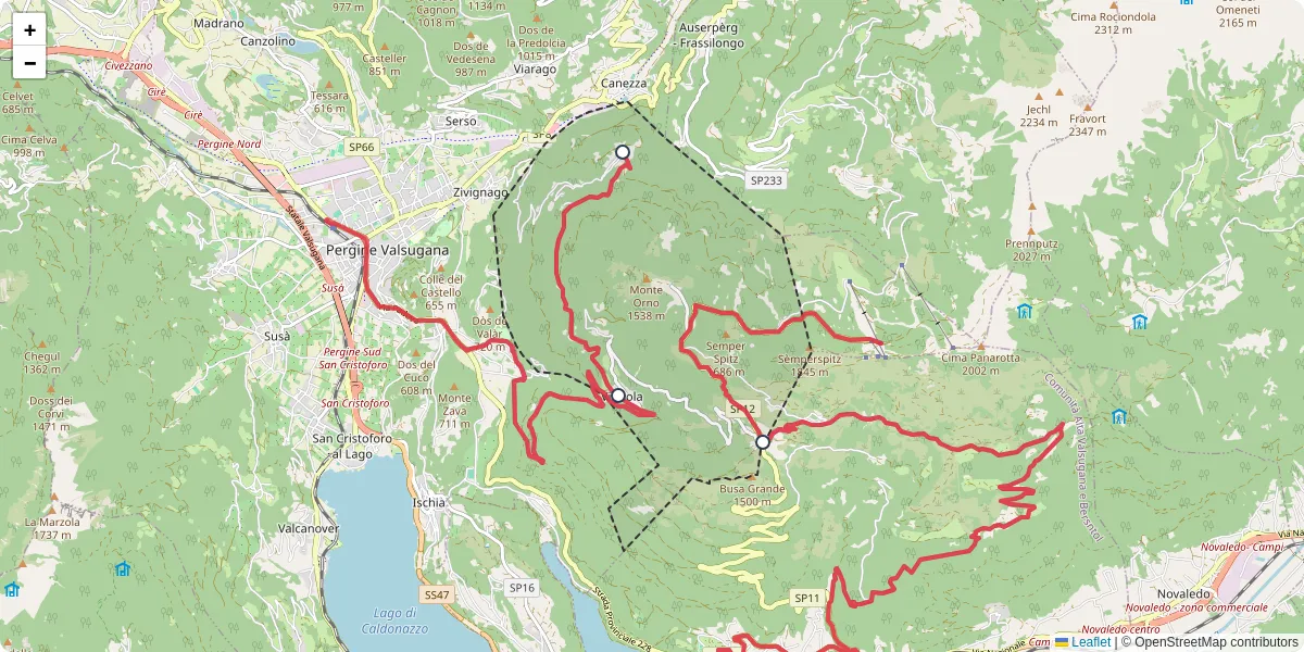 Mappa dettagliata del trasporto pubblico a Vignola Falesina con linee autobus, tram e collegamenti