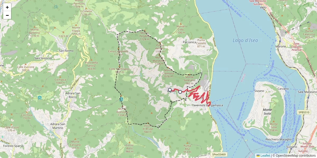Mappa dettagliata del trasporto pubblico a Vigolo con linee autobus, tram e collegamenti