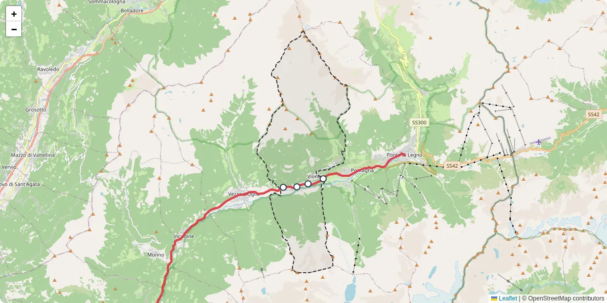 Mappa dettagliata del trasporto pubblico a Vione con linee autobus, tram e collegamenti